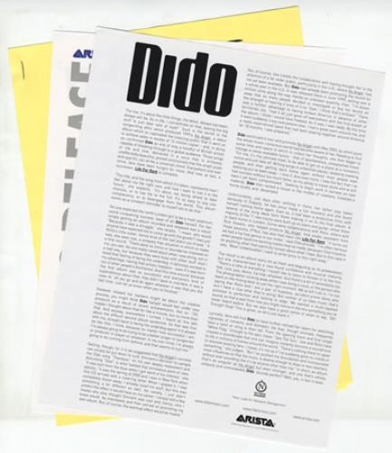 Dido Life For Rent media press pack US ODIPPLI264766