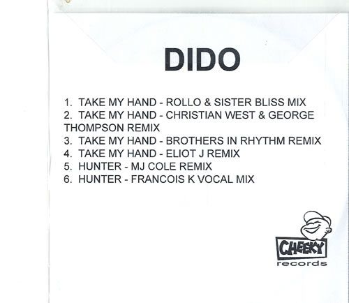 Dido Take My Hand CD-R acetate UK ODICRTA198254