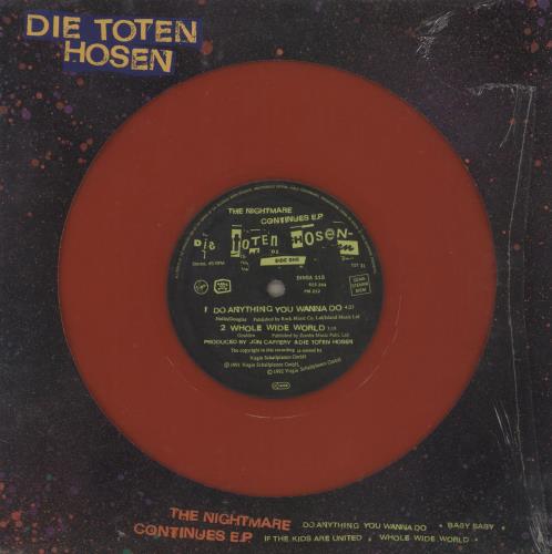 Die Toten Hosen The Nightmare Continues EP - Red viny - Opened shrink 10" vinyl single (10 inch record) German DTH10TH881108
