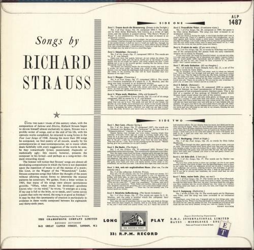 Dietrich Fischer-Dieskau & Gerald Moore Songs By Richard Strauss vinyl LP album (LP record) UK 3KMLPSO742179