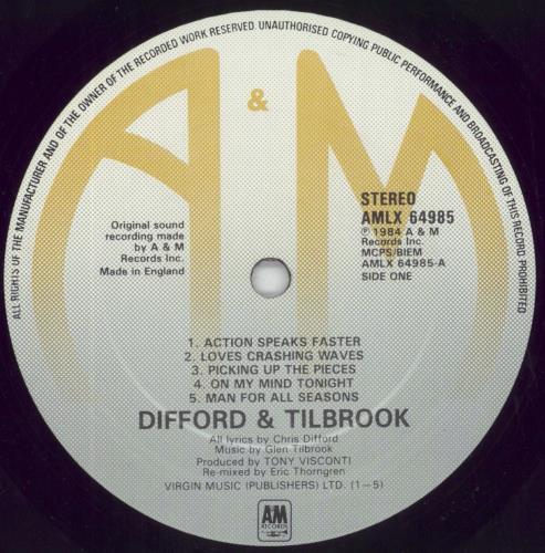 Difford & Tilbrook Difford & Tilbrook vinyl LP album (LP record) UK D&TLPDI284638