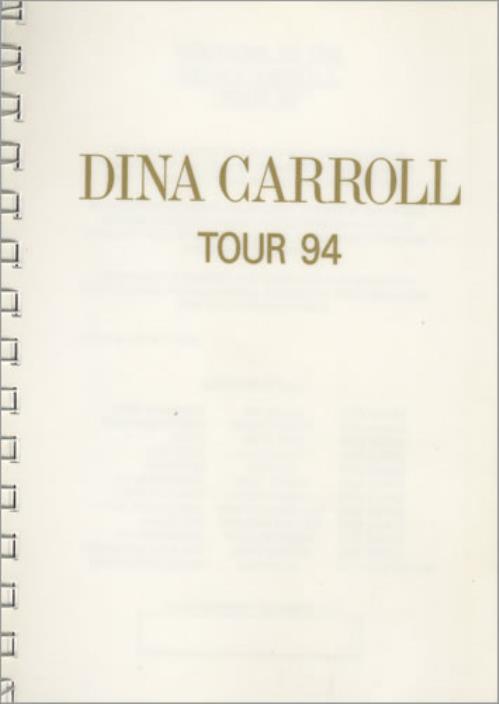 Dina Carroll Tour 94 Itinerary UK DNCBKTO403799