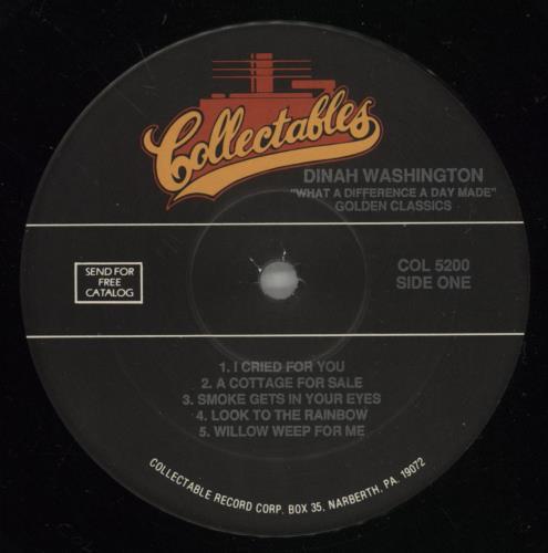Dinah Washington Golden Classics vinyl LP album (LP record) US DNHLPGO888487