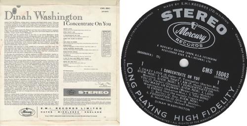 Dinah Washington I Concentrate On You vinyl LP album (LP record) UK DNHLPIC386062