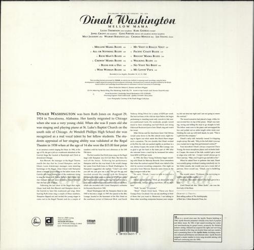 Dinah Washington Mellow Mama vinyl LP album (LP record) US DNHLPME711125