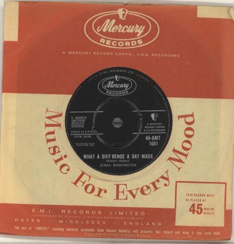 Dinah Washington What A Diff'rence A Day Made 7" vinyl single (7 inch record / 45) UK DNH07WH668886