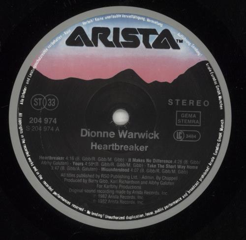 Dionne Warwick Heartbreaker - Shrink vinyl LP album (LP record) German DIWLPHE878840