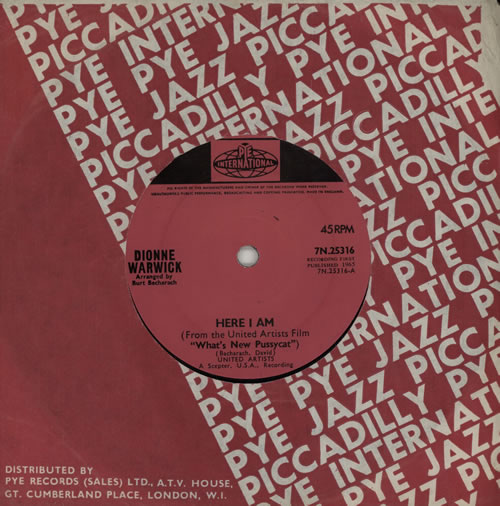 Dionne Warwick Here I Am 7" vinyl single (7 inch record / 45) UK DIW07HE571823