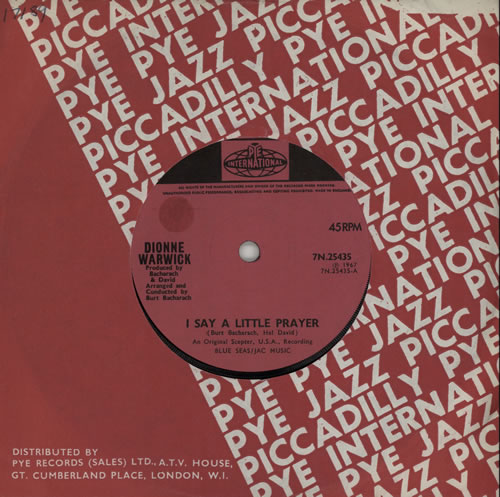 Dionne Warwick I Say A Little Prayer 7" vinyl single (7 inch record / 45) UK DIW07IS571822