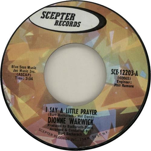 Dionne Warwick I Say A Little Prayer 7" vinyl single (7 inch record / 45) US DIW07IS650949