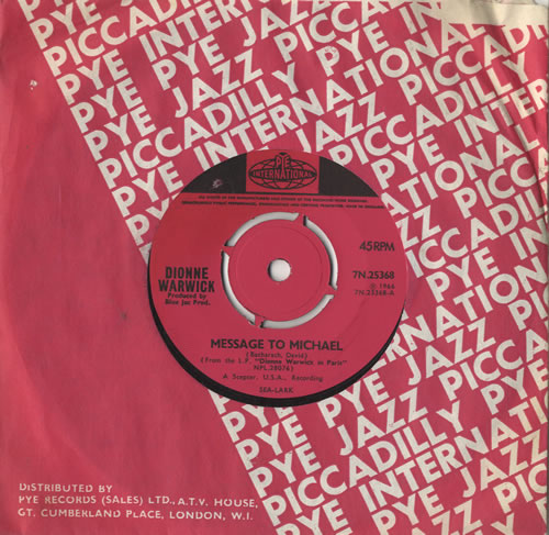 Dionne Warwick Message To Michael 7" vinyl single (7 inch record / 45) UK DIW07ME469742