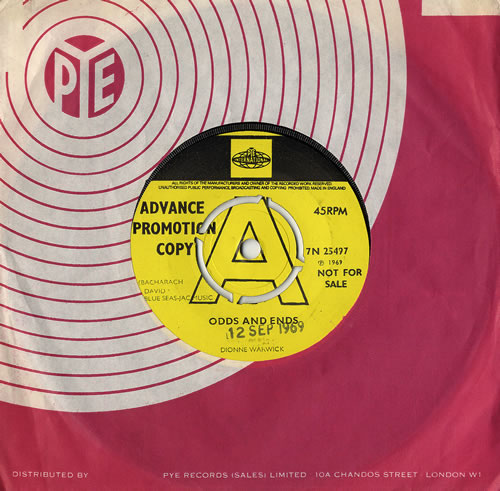 Dionne Warwick Odds And Ends 7" vinyl single (7 inch record / 45) UK DIW07OD480060