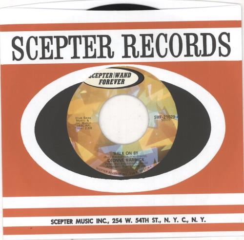 Dionne Warwick Walk On By 7" vinyl single (7 inch record / 45) US DIW07WA730445