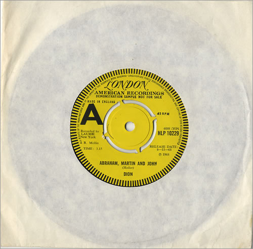Dion Abraham, Martin And John 7" vinyl single (7 inch record / 45) UK DNI07AB481759
