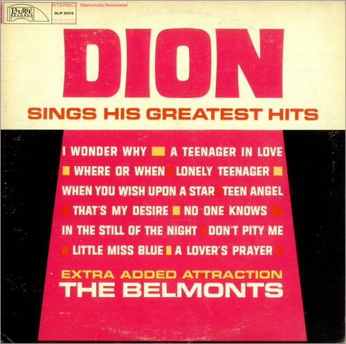 Dion Dion's Greatest Hits vinyl LP album (LP record) US DNILPDI496749