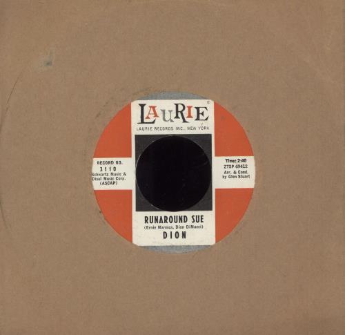 Dion Runaround Sue 7" vinyl single (7 inch record / 45) US DNI07RU741082
