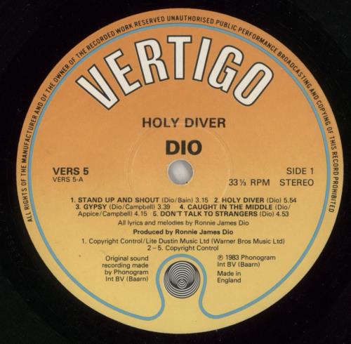 Dio Holy Diver vinyl LP album (LP record) UK DIOLPHO664700