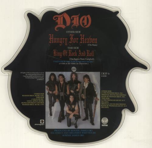 Dio Hungry For Heaven - Hype Stickered shaped picture disc (picture disc vinyl record) UK DIOSHHU00600