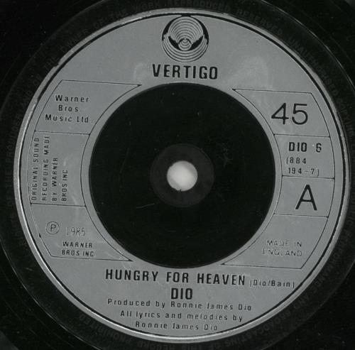 Dio Hungry For Heaven 7" vinyl single (7 inch record / 45) UK DIO07HU782815