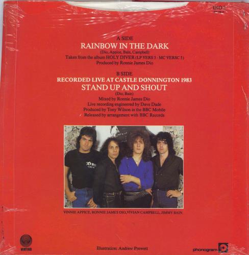 Dio Rainbow In The Dark + Patch - Hype Stickered Shrink 7" vinyl single (7 inch record / 45) UK DIO07RA773165
