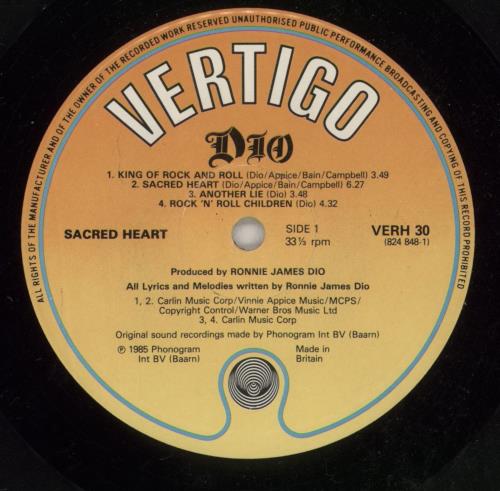 Dio Sacred Heart - EX vinyl LP album (LP record) UK DIOLPSA869543