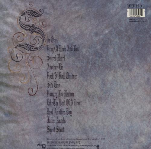 Dio Sacred Heart vinyl LP album (LP record) UK DIOLPSA00601