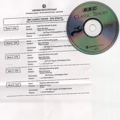 Dire Straits BBC Classic Tracks CD album (CDLP) US DIRCDBB251240