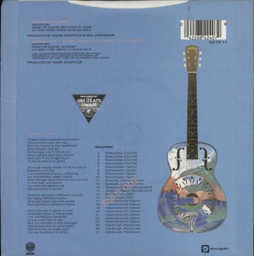 Dire Straits Brothers In Arms - Injection 7" vinyl single (7 inch record / 45) UK DIR07BR68963