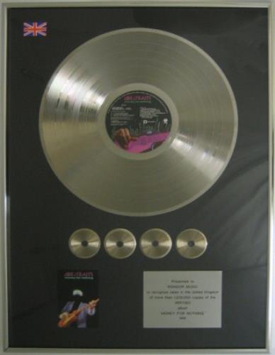 Dire Straits Money For Nothing award disc UK DIRAWMO384237