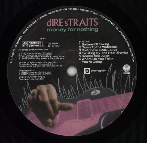 Dire Straits Money For Nothing vinyl LP album (LP record) UK DIRLPMO598638