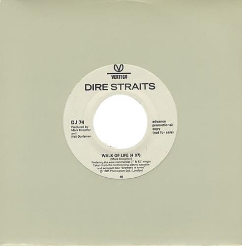 Dire Straits Walk Of Life 7" vinyl single (7 inch record / 45) Canadian DIR07WA399388
