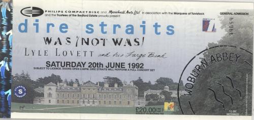 Dire Straits World Tour - On Every Street + Ticket Stub tour programme UK DIRTRWO332863