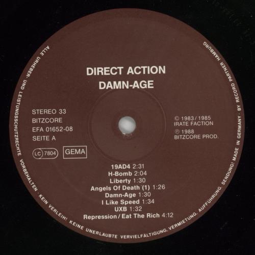 Direct Action Damn-Age vinyl LP album (LP record) German 14VLPDA866448