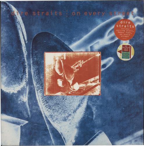 Dire Straits On Every Street - Double hype stickered EX vinyl LP album (LP record) UK DIRLPON770279