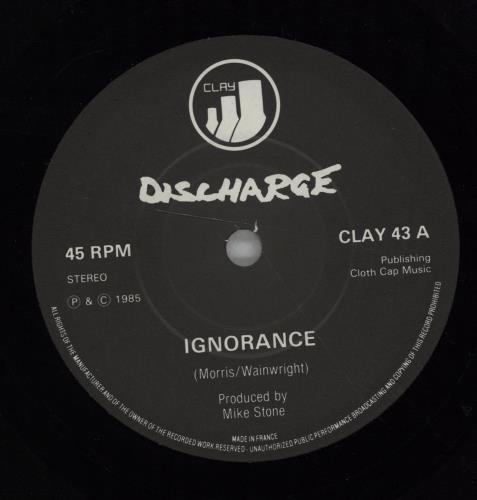 Discharge Ignorance 7" vinyl single (7 inch record / 45) UK DCG07IG671874