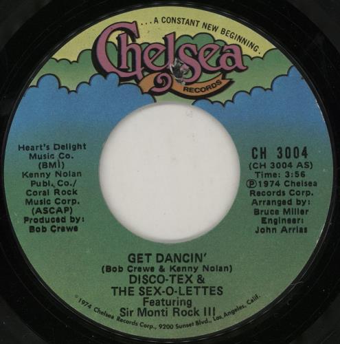 Disco Tex And The Sex-O-Lettes Get Dancin' 7" vinyl single (7 inch record / 45) US DSX07GE756056