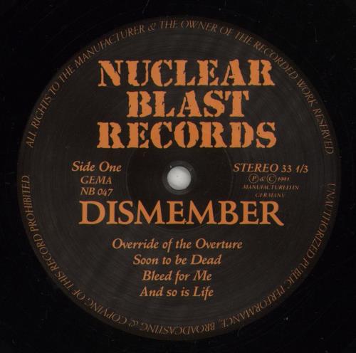 Dismember Like An Ever Flowing Stream vinyl LP album (LP record) German E1XLPLI581780