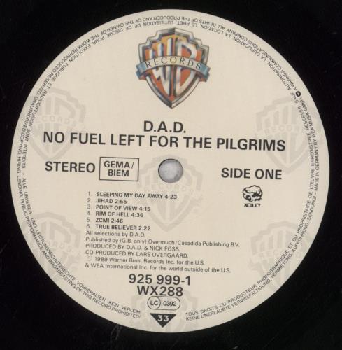 Disneyland After Dark No Fuel Left For The Pilgrims vinyl LP album (LP record) UK DADLPNO846940