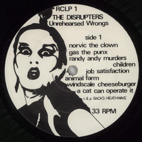 Disrupters Unrehearsed Wrongs vinyl LP album (LP record) UK 9R4LPUN871502