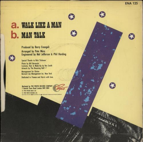 Divine (80's) Walk Like A Man 7" vinyl single (7 inch record / 45) UK DVN07WA567017