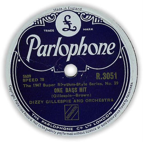 Dizzy Gillespie One Bass Hit 78rpm shellac record UK DB578ON397358