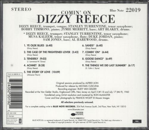 Dizzy Reece Comin' On CD album (CDLP) UK ZZYCDCO719906