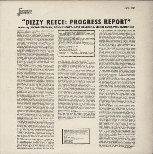 Dizzy Reece Progress Report vinyl LP album (LP record) UK ZZYLPPR799423
