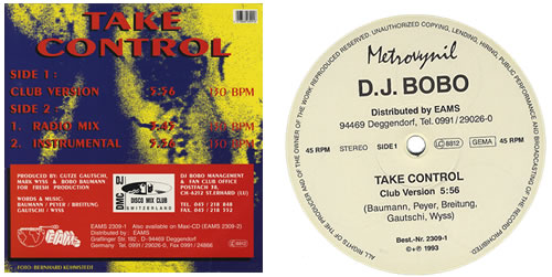 DJ Bobo Take Control 12" vinyl single (12 inch record / Maxi-single) German DJB12TA26506