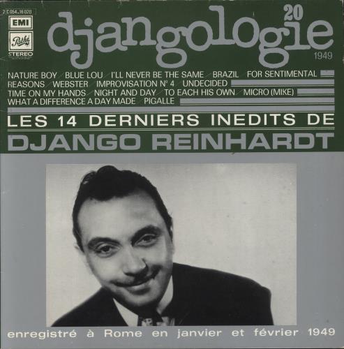 Django Reinhardt Djangologie 20 (1949) vinyl LP album (LP record) French DR1LPDJ857091