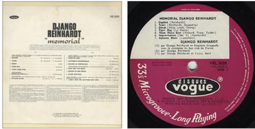 Django Reinhardt Memorial vinyl LP album (LP record) UK DR1LPME363689
