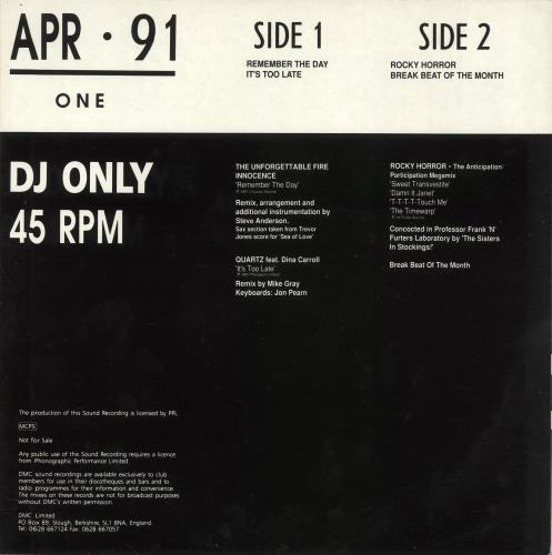 DMC April 91 One vinyl LP album (LP record) UK DZ-LPAP704033