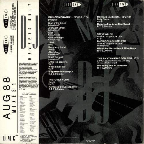 DMC August 88 Mixes 1 12" vinyl single (12 inch record / Maxi-single) UK DZ-12AU704919