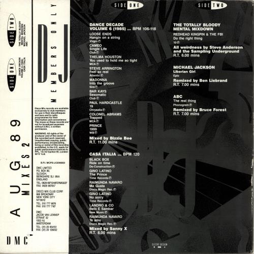 DMC August 89 Mixes 2 12" vinyl single (12 inch record / Maxi-single) UK DZ-12AU704974