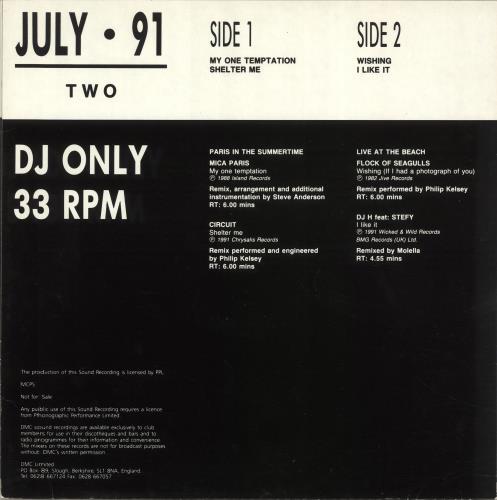 DMC July 91 Two 12" vinyl single (12 inch record / Maxi-single) UK DZ-12JU704022